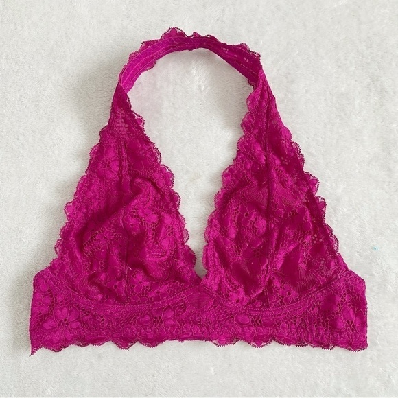 Intimately Free People pink lace halter neck bralette size small - Picture 1 of 4